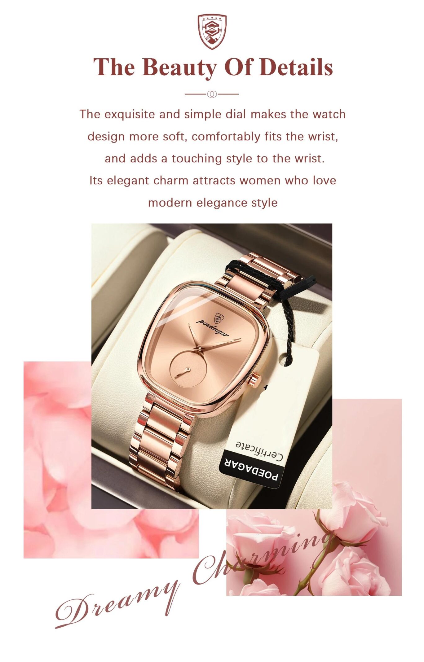 POEDAGAR Luxury Watch for Woman Waterproof Stainless Steel Quartz Ladies Watch High Quality Women's Watches Elegant Female Clock