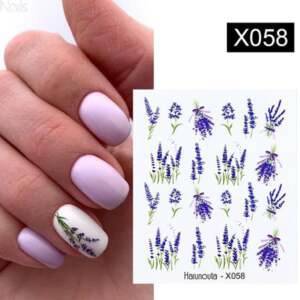 Nail Water Decals Lavender Flower Leaves Nail Art Stickers Beauty, Health and Hair Nail Art and Tools