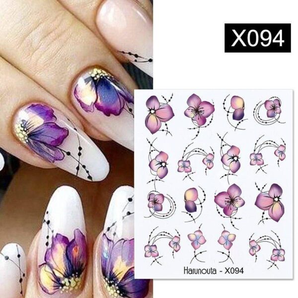 Nail Water Decals Lavender Flower Leaves Nail Art Stickers Beauty, Health and Hair Nail Art and Tools