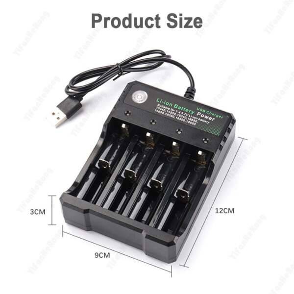 4.2V 18650 Charger Li-ion Battery USB 4 Slot Independent Charging Battery Charger Accessories and Parts Batteries Consumer Electronics