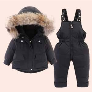 2pcs Baby Girl winter down jacket and jumpsuit 0-4Year For Girls Girls Outerwear and Coats Toys, Kids and Babies