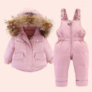 2pcs Baby Girl winter down jacket and jumpsuit 0-4Year For Girls Girls Outerwear and Coats Toys, Kids and Babies