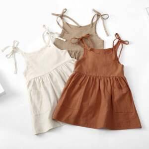 Toddler Girl Dress Sleeveless Cotton Beach Dress For Girls Girls Dresses Toys, Kids and Babies