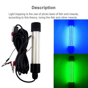 12-24V 5M LED Submersible Fishing Light 1200LM Deep Drop Underwater Fish Lure Bait Finder Lamp Outdoor Lighting Tools and Home Improvement Underwater Lights