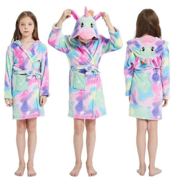 Girls Sleepwear Unicorn Kids Nightgown Bathrobe Flannel Baby Girls Hooded Towel For Girls Girls Sleepwear and Robes Toys, Kids and Babies