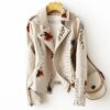 Women Floral Coat Print Embroidery Soft Leather Jacket Jackets and Coats Women’s Clothing Women’s Fashion