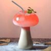 Whimsy in Every Sip Creative Clear Mushroom Wine Glass with Straw Drinkware Home, Pet and Appliances Kitchen