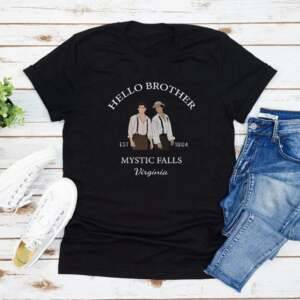 Eternal Bond Tee Mystic Falls Hello Brother T-Shirt for Women Streetwear Chic Tees and Tops Women’s Clothing Women’s Fashion