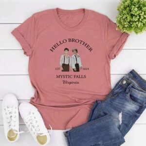 Eternal Bond Tee Mystic Falls Hello Brother T-Shirt for Women Streetwear Chic Tees and Tops Women’s Clothing Women’s Fashion