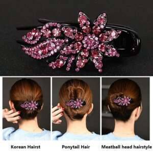 Hairpin Flower Leaf Duckbill Hair Claws Accessories for Women Shinning Ponytail Headwear Hairs Accessories Women’s Accessories Women’s Fashion