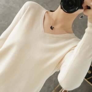 SpringBreeze Serenity Women’s V-Neck Cashmere Sweater Loose Fit Fashion Bliss Tees and Tops Women’s Clothing Women’s Fashion