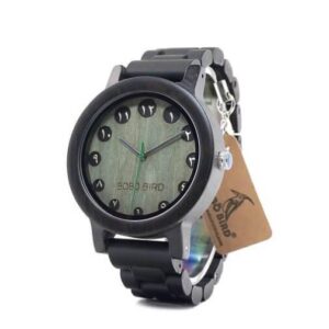 BOBO BIRD Wooden Watch for Men, Eastern Arabic Numerals with Green Charismatic Dial Jewelry and Watches Men’s Watches