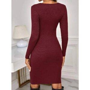 Long Sleeve Maternity Dress Knit Comfort for Autumn and Winter Maternity Clothing Mother and Baby Items Toys, Kids and Babies