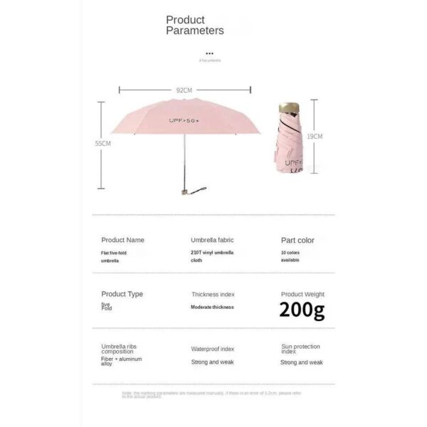 SunSculpt Mini Capsule Umbrella Stylish Sun Protection On-the-Go Compact UV Sun Umbrella Home, Pet and Appliances Household Items Umbrellas