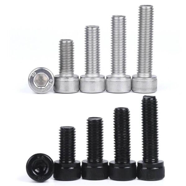 Project Perfection 50pc Black Stainless Steel Hexagon Bolts M1.4-M3 Hardware Home Improvement Tools and Home Improvement