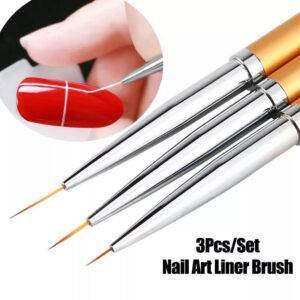 Manicure Tools Essentials 3 Piece French Stripe Nail Art Liner Brush Set for DIY Nails Beauty, Health and Hair Brush Hand Tools Nail Art and Tools Tools Tools and Home Improvement