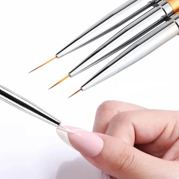 Manicure Tools Essentials 3 Piece French Stripe Nail Art Liner Brush Set for DIY Nails Beauty, Health and Hair Brush Hand Tools Nail Art and Tools Tools Tools and Home Improvement
