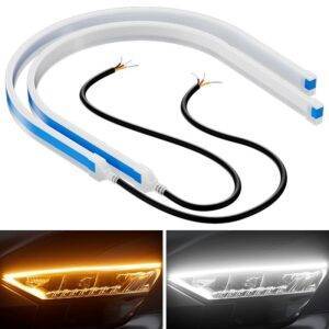 Dynamic Driving 2 Pieces Car LED Light Strip 12V Waterproof DRL Auto Headlights Automobiles and Motorcycles Exterior Accessories