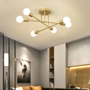 Futuristic Design, Modern Sputnik Ceiling Chandelier (8-Light Iron Spider Hanging Light) Chandeliers Indoor Lighting Tools and Home Improvement