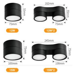 Focused Brilliance Foldable LED Downlight Spotlight (Living Room Surface Mount Light) Ceiling Lights Indoor Lighting Tools and Home Improvement