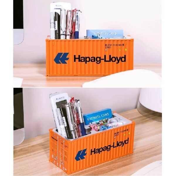 Shipping Enthusiast’s Delight Container Scale Model Desk Set with Pen Holder and Business Card Box Home Storage Home, Pet and Appliances Storage Boxes and Bins