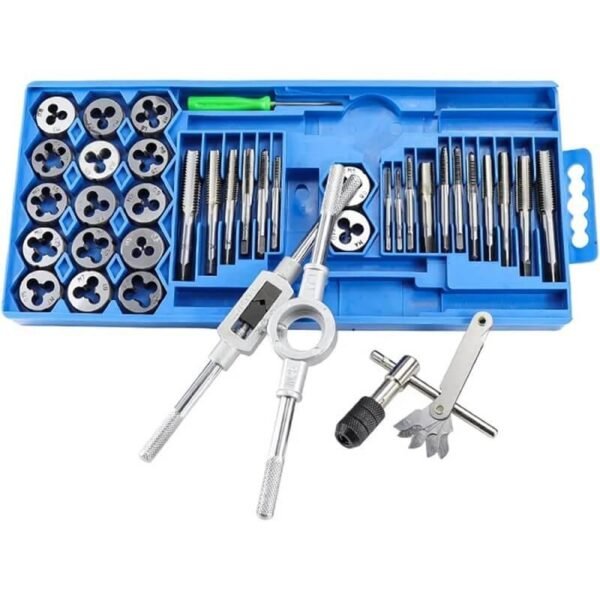 Comprehensive Rethreading Tools, 40 Pieces Metric Hand Tap and Die Set M3-M12 Screw Thread Plugs Hand Tools Tap and Die Tools Tools and Home Improvement