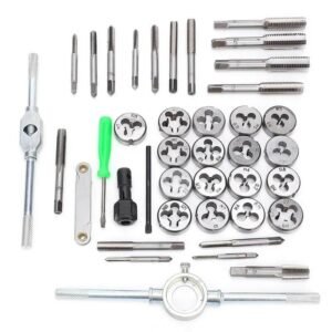 Comprehensive Rethreading Tools, 40 Pieces Metric Hand Tap and Die Set M3-M12 Screw Thread Plugs Hand Tools Tap and Die Tools Tools and Home Improvement