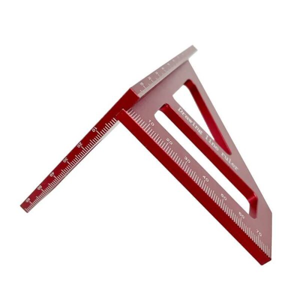 Precision Edge Red Aluminum Alloy Triangle Protractor 45°/90° Woodworking Marvel Measurement and Analysis Tools Tools Tools and Home Improvement
