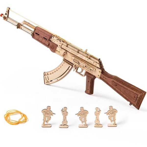 ROBOTIME DIY Defender Rokr AK47 3D Wooden Gun Building Block Toy for Kids and Adults Model Building Toys Toys, Games and Hobbies Toys, Kids and Babies