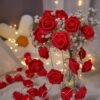 Magical Rose Garden 1.5M Red Pink Rose Fairy Lights for Date Night Decor Outdoor Lighting String Lights Tools and Home Improvement