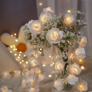 Magical Rose Garden 1.5M Red Pink Rose Fairy Lights for Date Night Decor Outdoor Lighting String Lights Tools and Home Improvement