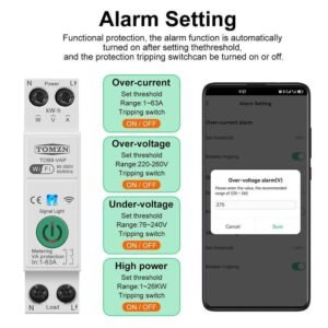 Intelligent Power Management TOMZN 63A 1P+N WIFI Smart Switch with Timer Relay Electrical Equipment and Supplies Home Improvement Tools and Home Improvement