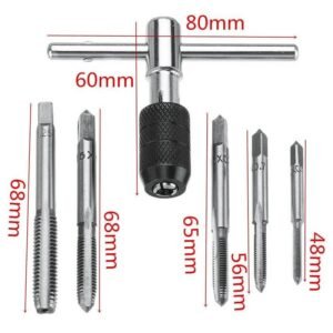 Twist and Tap Mastery 5-Piece Set with M3-M8 T-Type Machine Hand Taps Hand Tools Tap and Die Tools Tools and Home Improvement