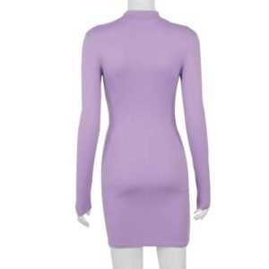 Women’s Turtleneck Ruched Mini Dress Long Sleeve Black Skinny Bodycon Dresses Women’s Clothing Women’s Fashion