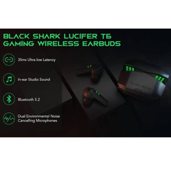 Black Shark Lucifer T6 Seamless Gaming Adventures with Bluetooth 5.2 Wireless Earbuds Consumer Electronics Earphones and Headphones Portable Audio and Video