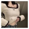Fluttering Elegance Women’s Butterfly Embroidered T-shirt Shirts and Blouses Tees and Tops Women’s Clothing Women’s Fashion