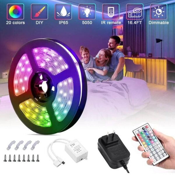 LED Strip Lights 5M with Remote Vibrant Indoor/Outdoor Lighting