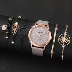 6-Piece Women’s Wristwatch and Jewelry Gift Set Stylish Quartz Design