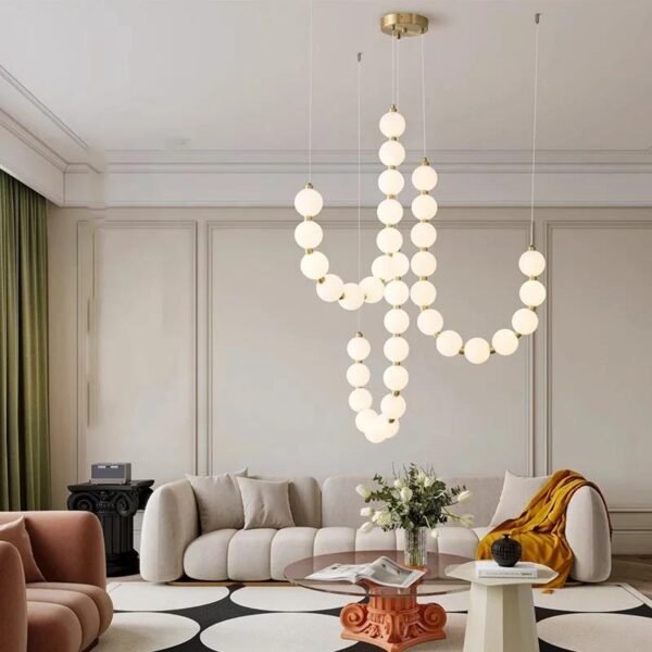 Nordic Metal Pendant Lamp Elegant LED Chandelier for Dining and Living Rooms