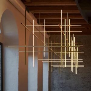 Artpad LED Tube Chandelier Designer Hanging Light for Dining and Living Spaces