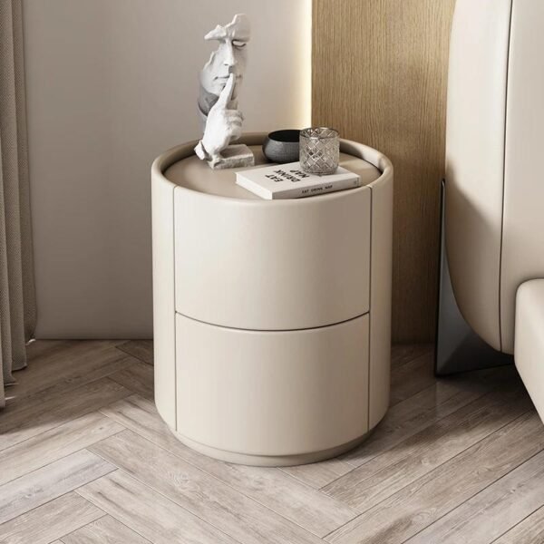 Versatile Solid Wood Side Table Round Bedside Cabinet or Sofa