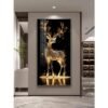 Elegant Deer Wall Art Lamp Crystal Porcelain Mural for Corridors and Rooms