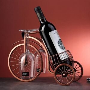 Creative Bike-Shaped Wine Rack Vintage Metal Display for Kitchen or Bar