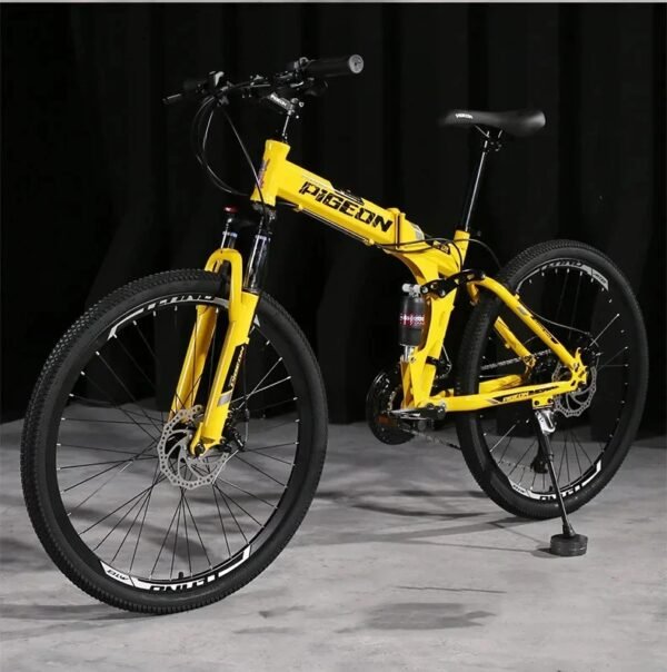 Shock-Absorbing 26-Inch Folding Bicycle 30-Speed Mountain Bike for Adults and Students