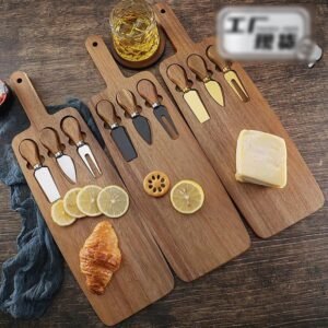 Wooden Cheese Serving Board with Knife Durable Acacia Cutting Board.