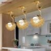 Cottagecore Bird Nest Glass Chandelier Modern Suspended Luminaire for Home Interiors