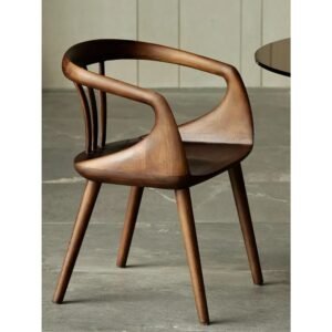 Vintage Wooden Dining Chair Elegant Retro Design for Home and Cafe