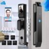 AI Face Recognition Digital Door Lock Smart Security with Fingerprint and Password