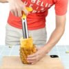 Stainless Steel Fruit Slicer and Spiralizer Kitchen Cutter Gadget for Peeling and Coring