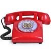 Vintage 1960s Style Landline Phone Retro Rotary Desk Telephone with Bell Ringer